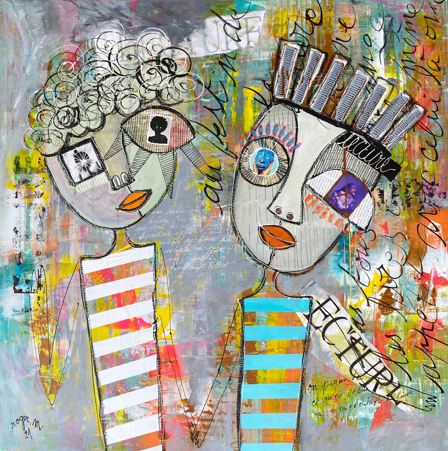 La Lecture - 80 x 80 cm