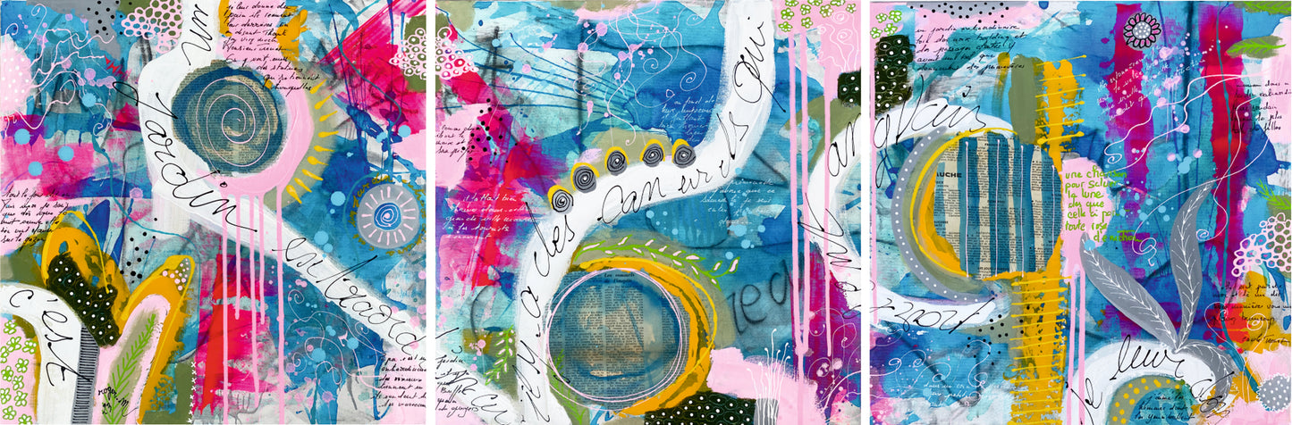 Un jardin extraordinaire - Triptyque - 150 x 50 cm