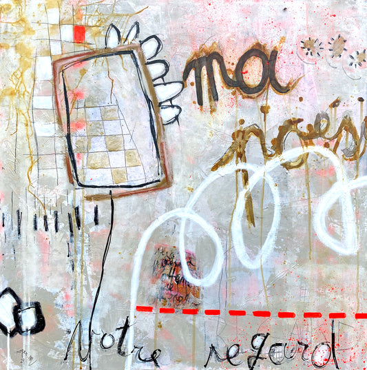 Poésie Rose - 80 x 80 cm