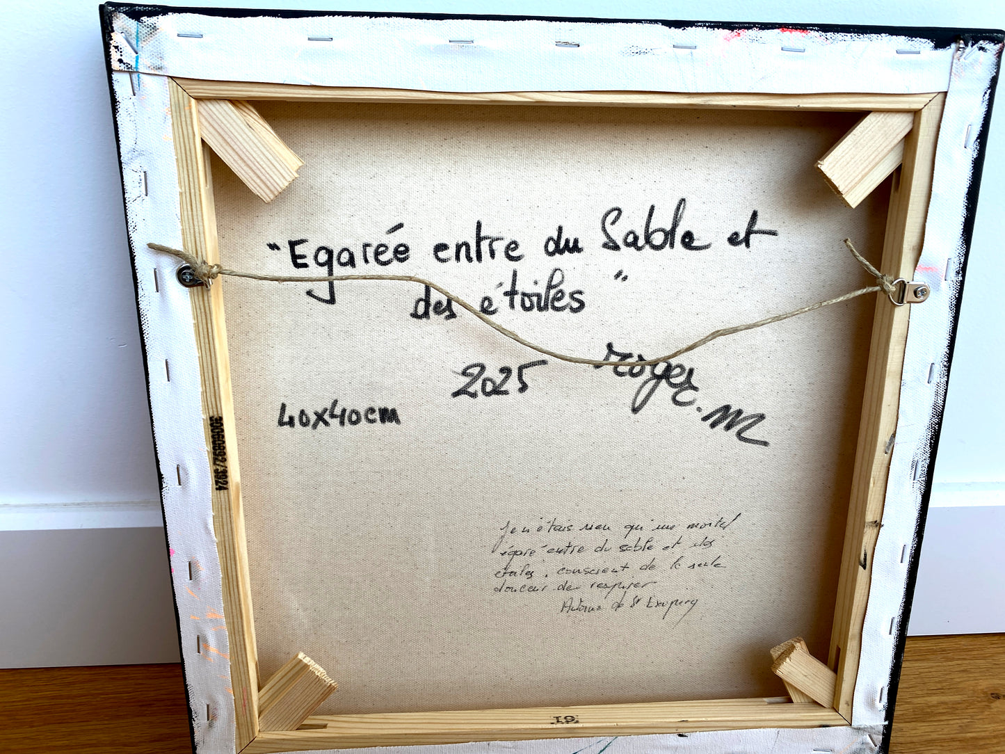 Egarée entre du Sable et des Etoiles - 40 x 40 cm