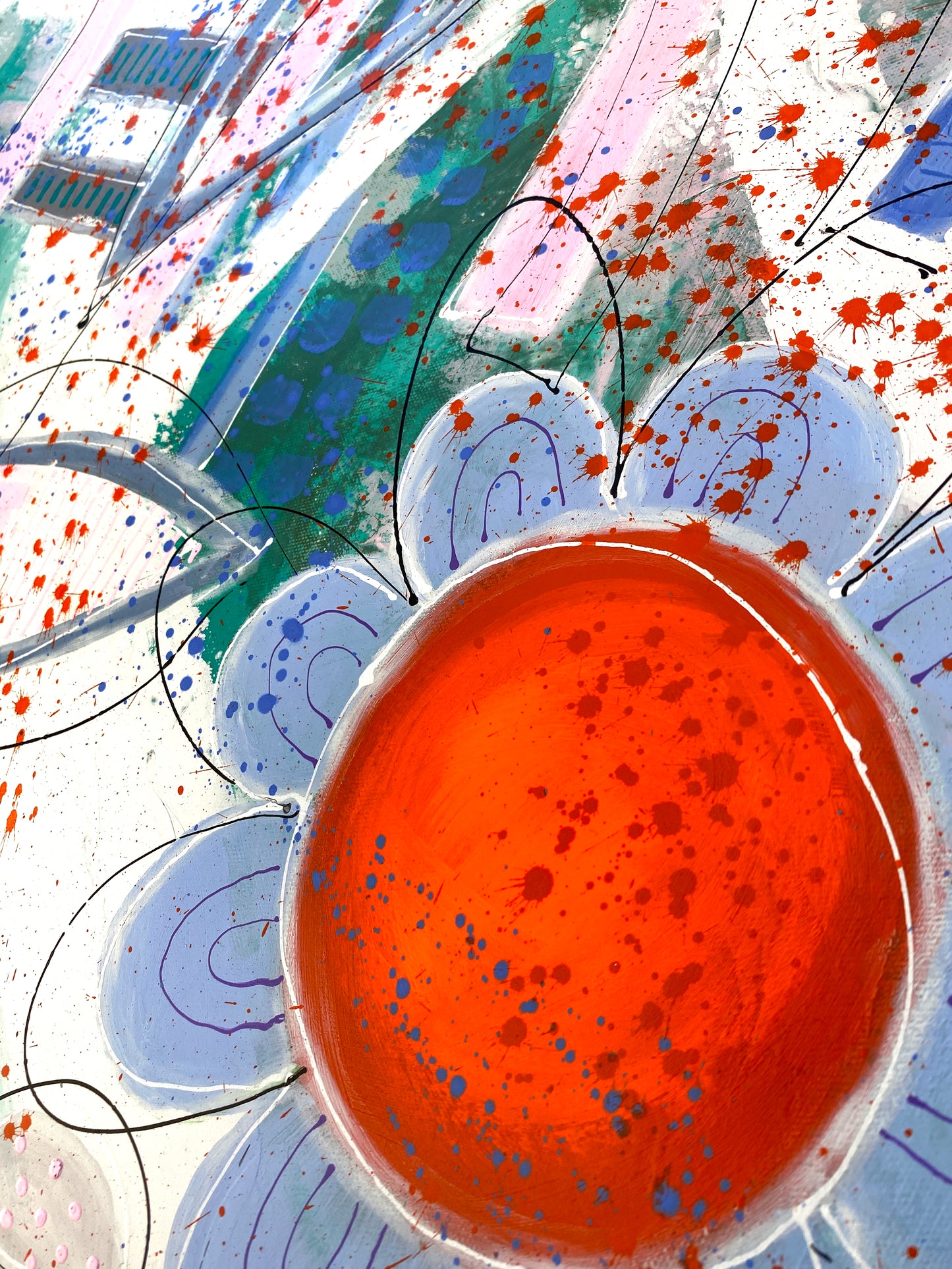 Pluie du Matin dans mon jardin - 146 x 86 cm -