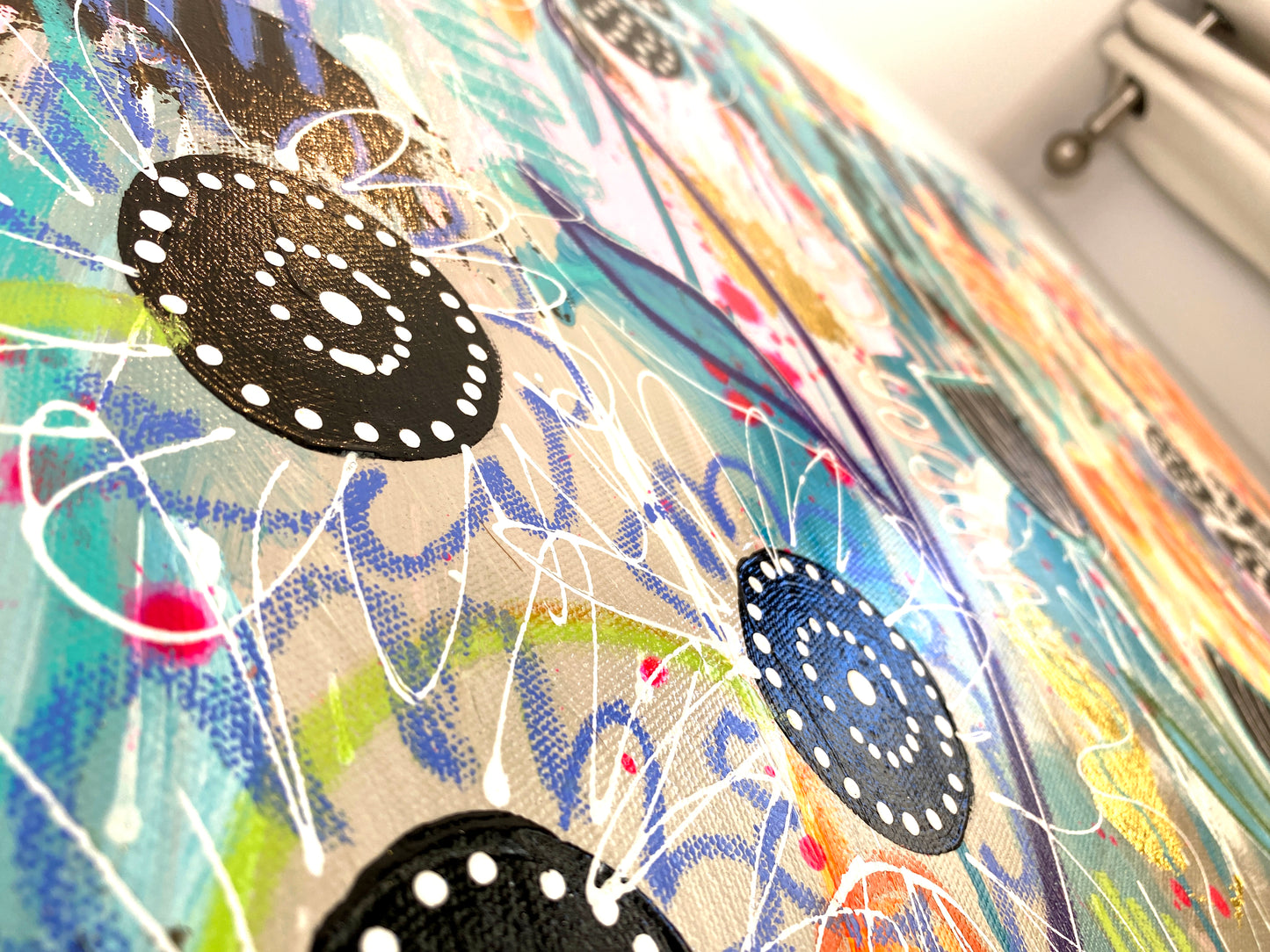 Petites Fleurs Noires - 80 x 80 cm