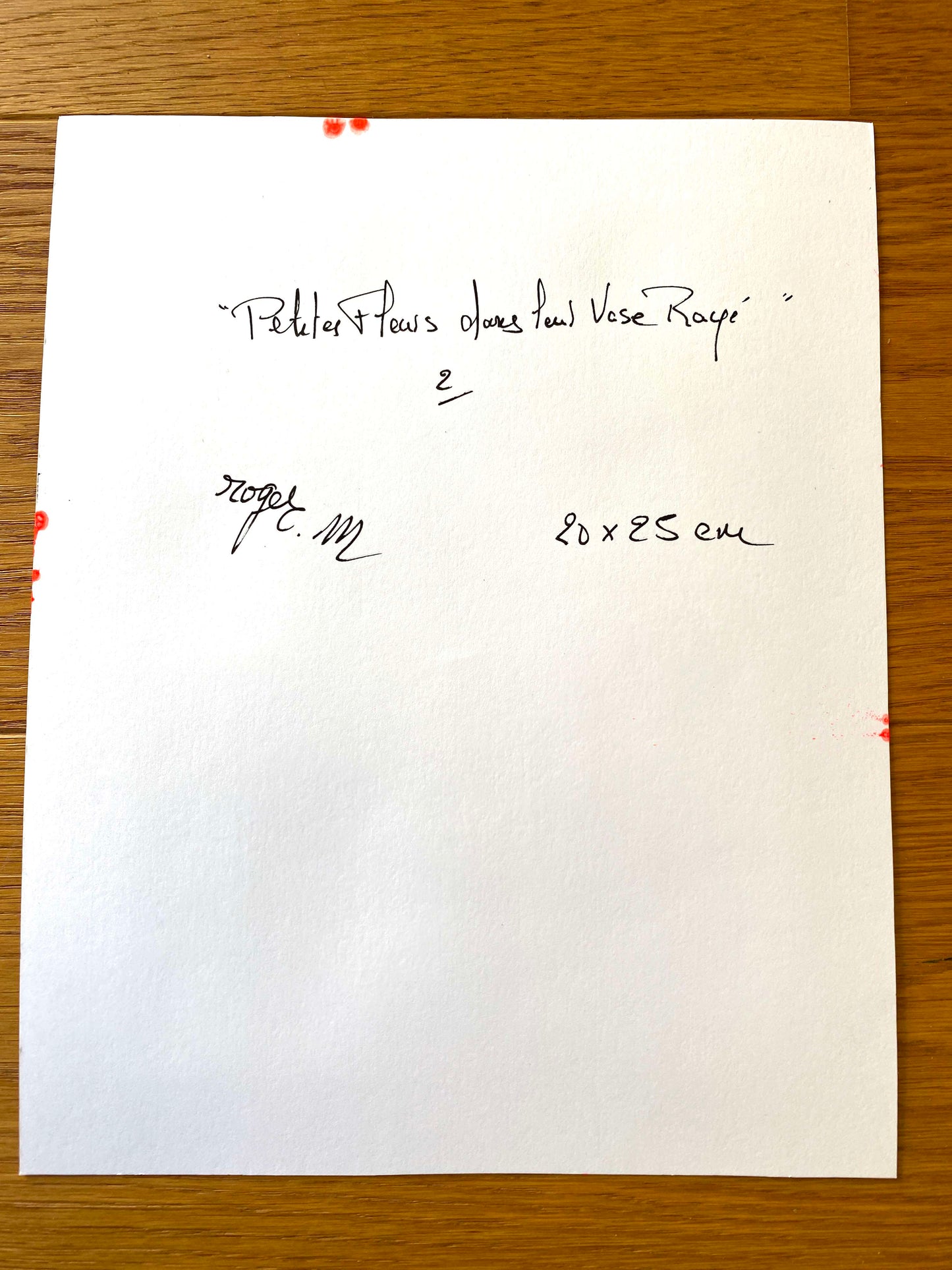 Petites Fleurs dans leur Vase Rayé - 2 - 25 x 20 cm