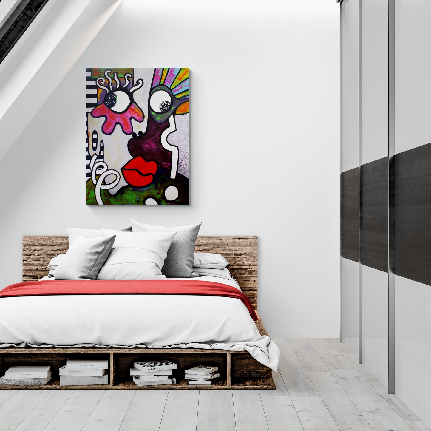 La Femme aux Lèvres Rouges - 116 x 89 cm