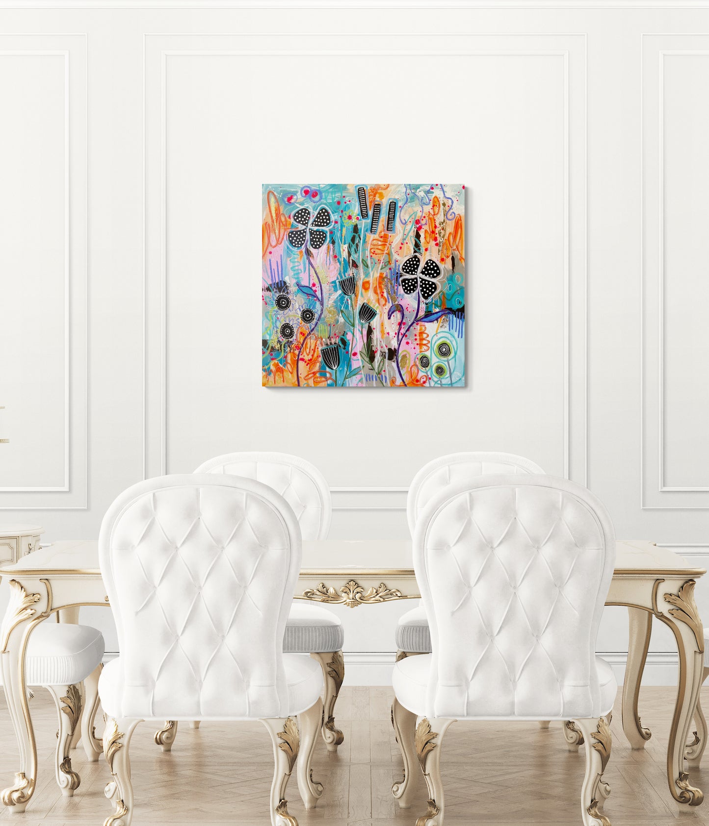 Petites Fleurs Noires - 80 x 80 cm