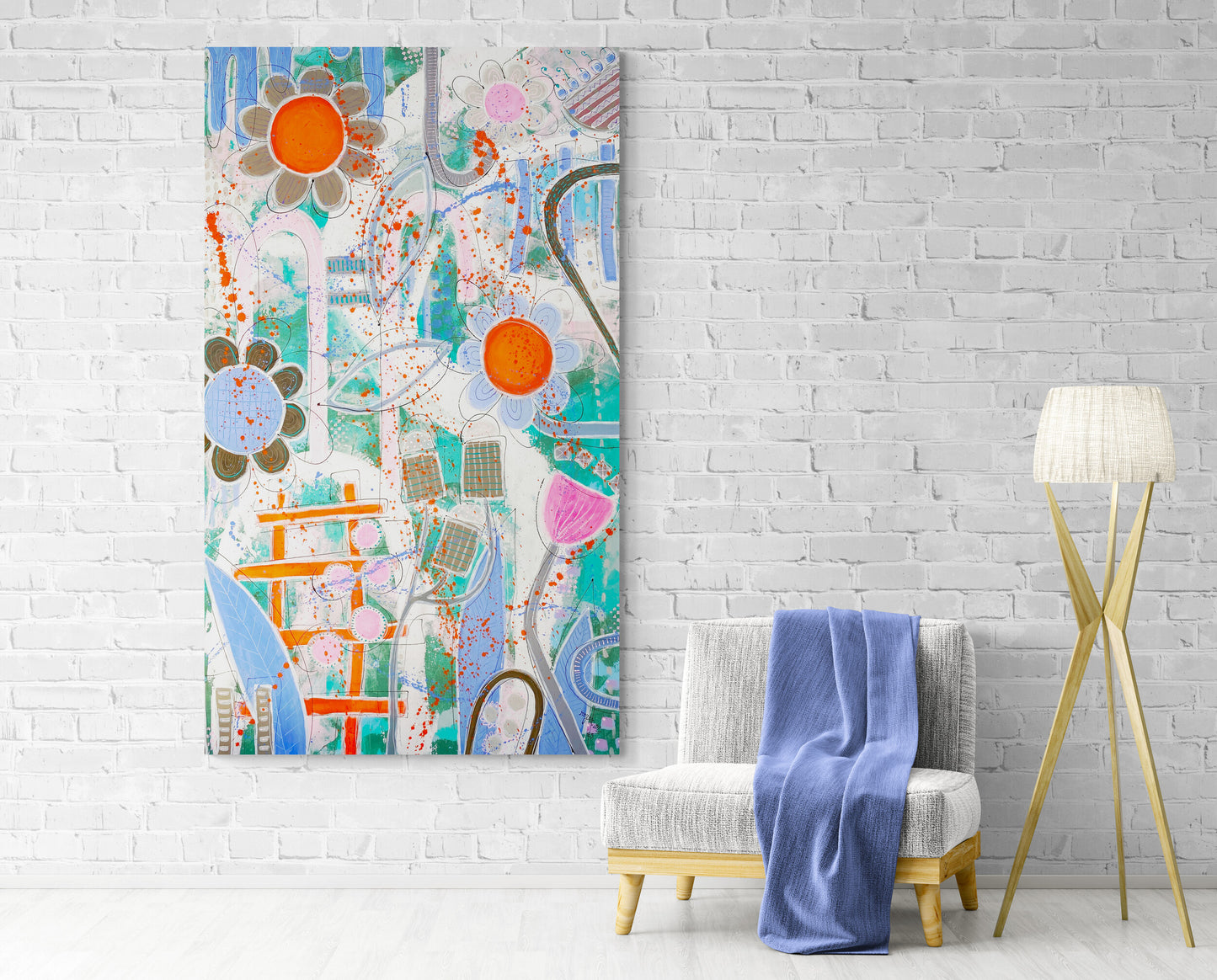 Pluie du Matin dans mon jardin - 146 x 86 cm -