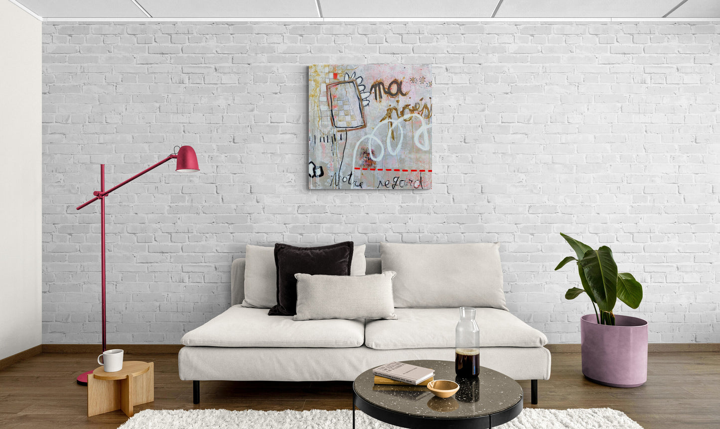 Poésie Rose - 80 x 80 cm