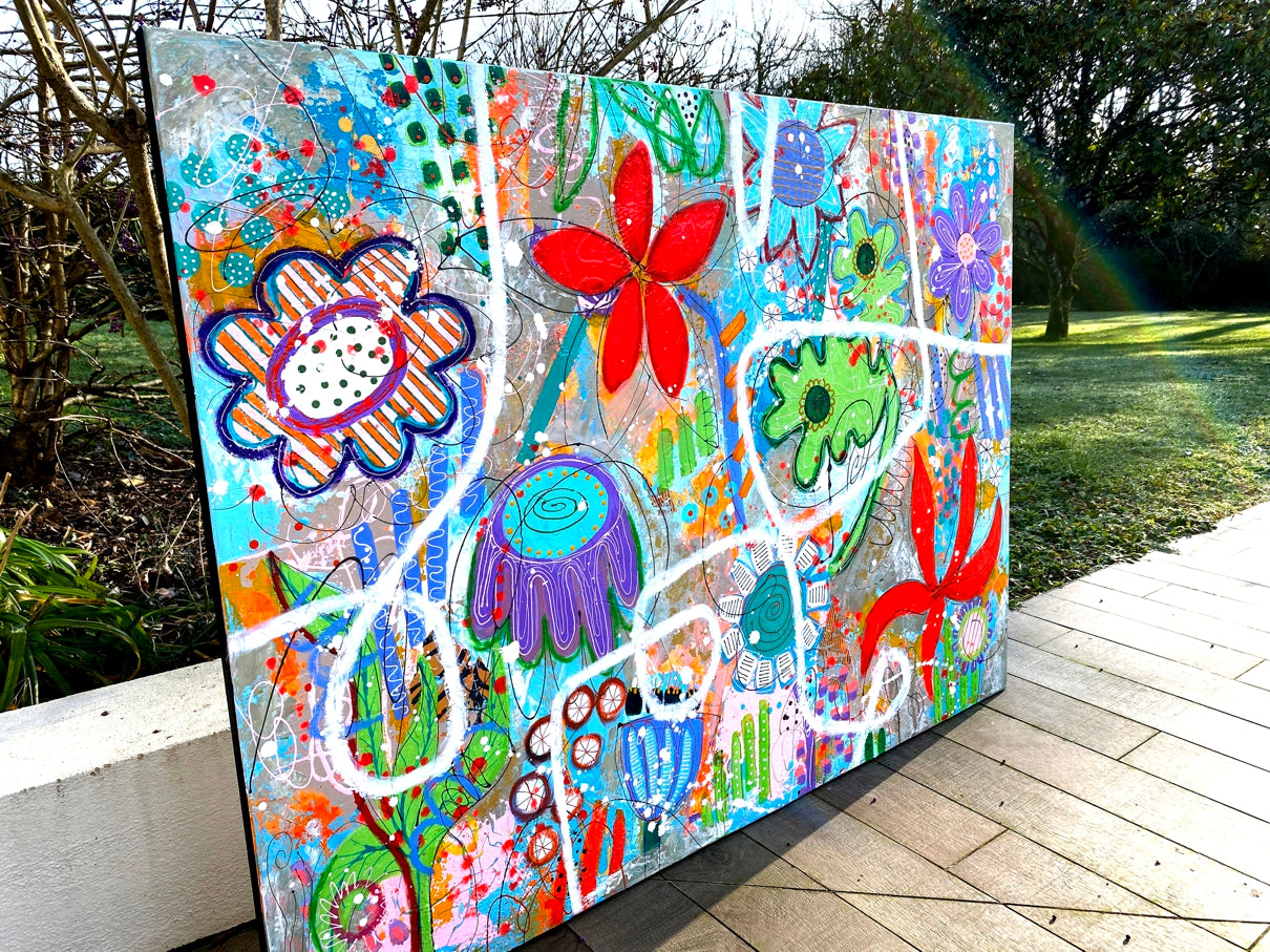 Fleurs, Petit Bonheur du Matin - 130 x 97 cm