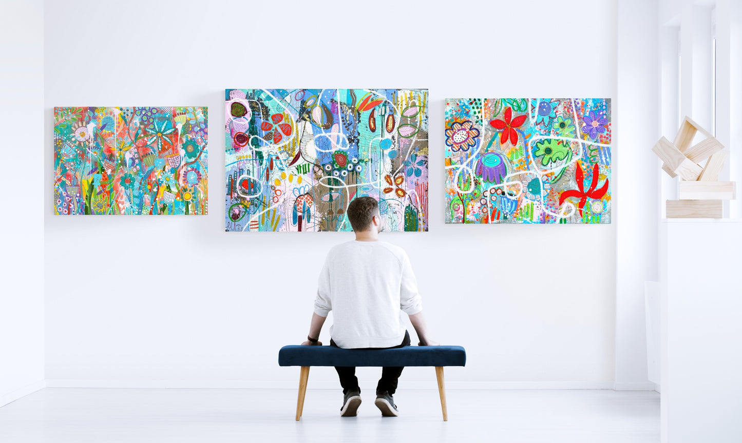 Fleurs, Petit Bonheur du Matin - 130 x 97 cm