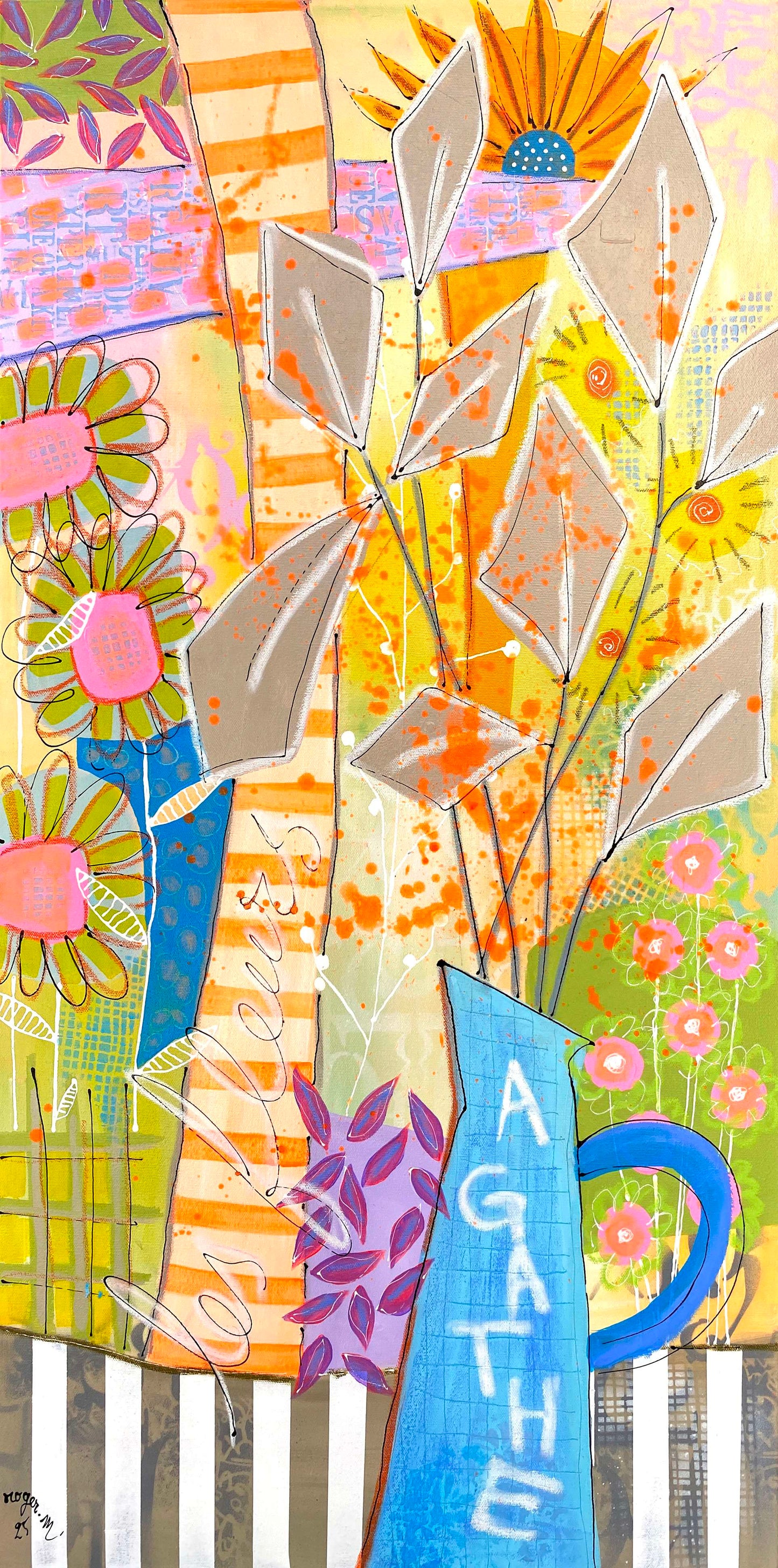 Les Fleurs d'Agathe - 100 x 50 cm