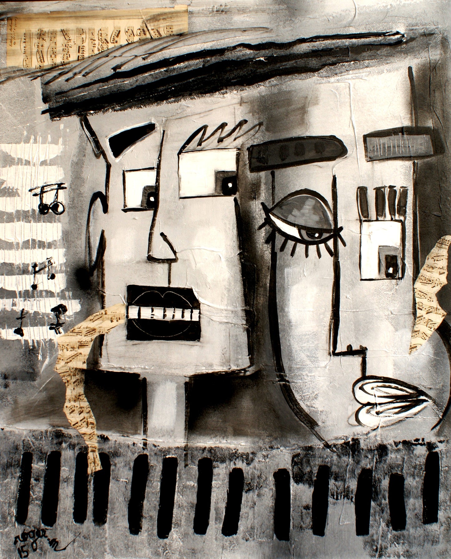 Les Pianistes - 100 x 80 cm