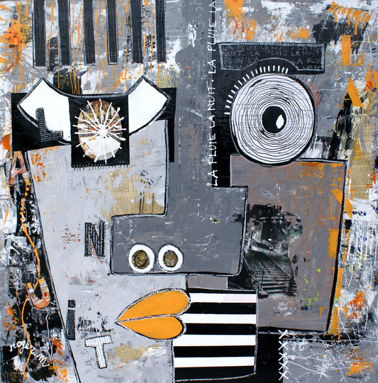 La Pluie, la Nuit - 80 x 80 cm