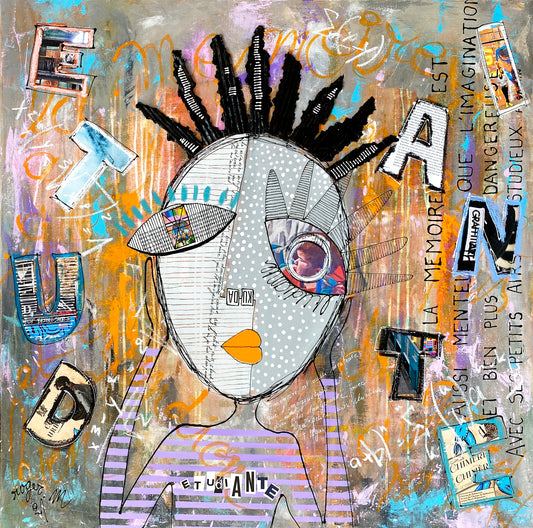 L'Etudiante - 80 x 80 cm