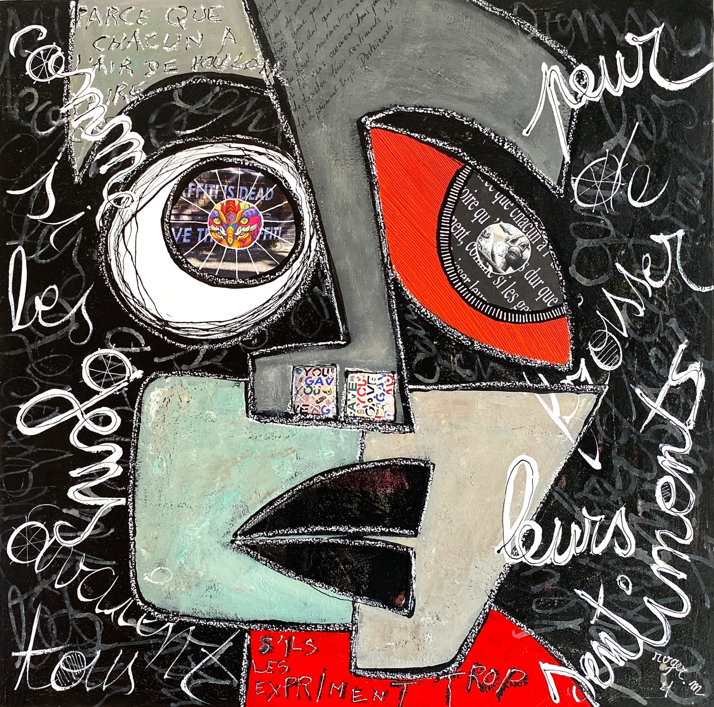 Les Sentiments Froissés - 80 x 80 cm