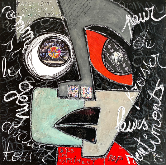 Les Sentiments Froissés - 80 x 80 cm