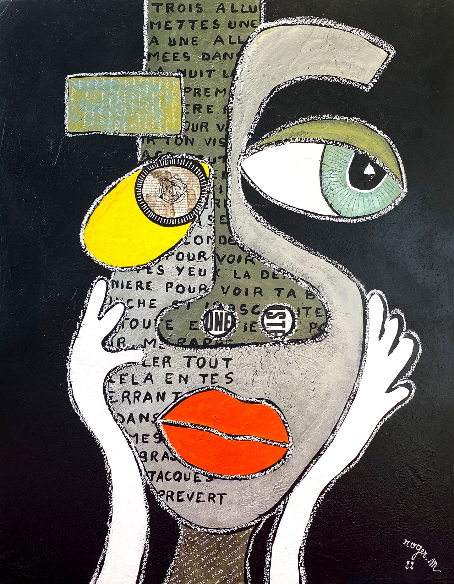 Dans l'obscurité, ton visage tout entier - 92 x 73 cm