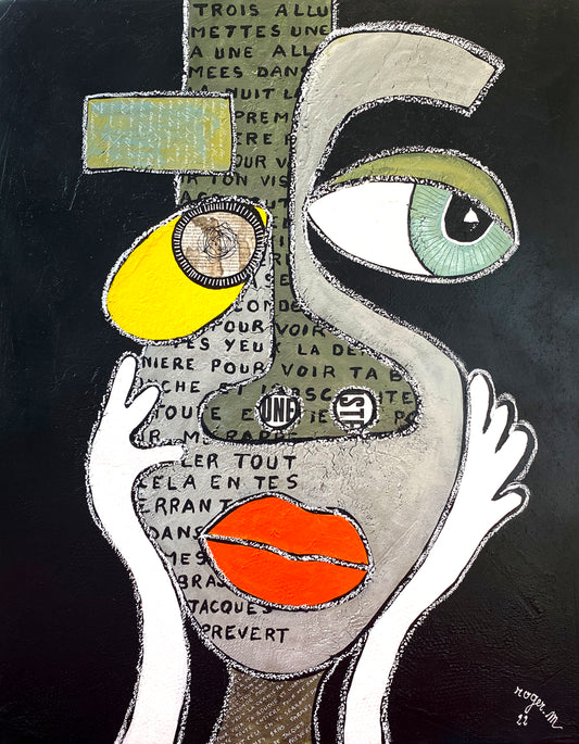 Dans l'obscurité, ton visage tout entier - 92 x 73 cm