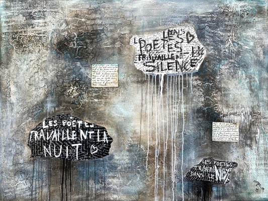 Dans le Mur, petits morceaux de Poésie - 130 x 97 cm