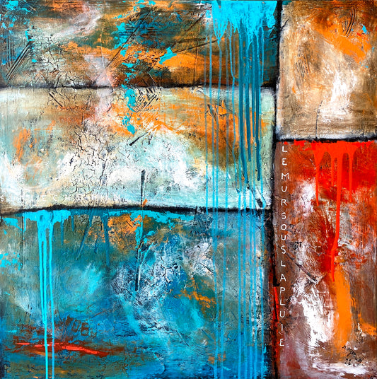 Le Mur sous la Pluie - 80 x 80 cm