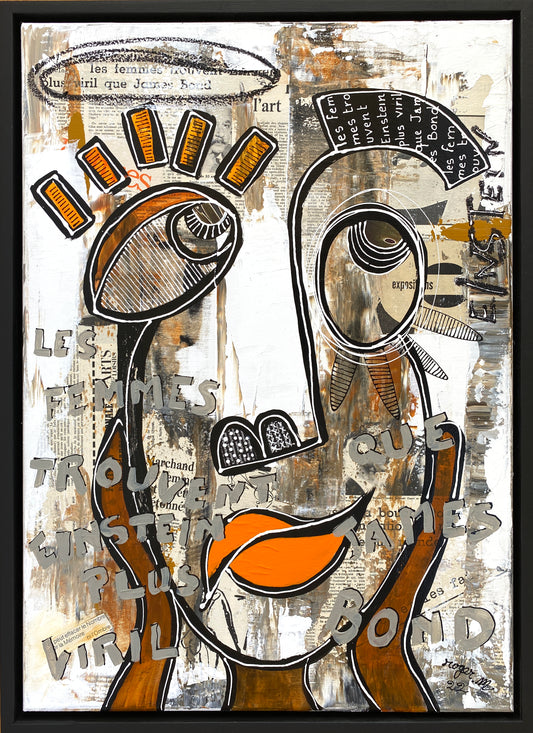 Les Femmes trouvent Einstein plus viril que James Bond - 50 x 70 cm