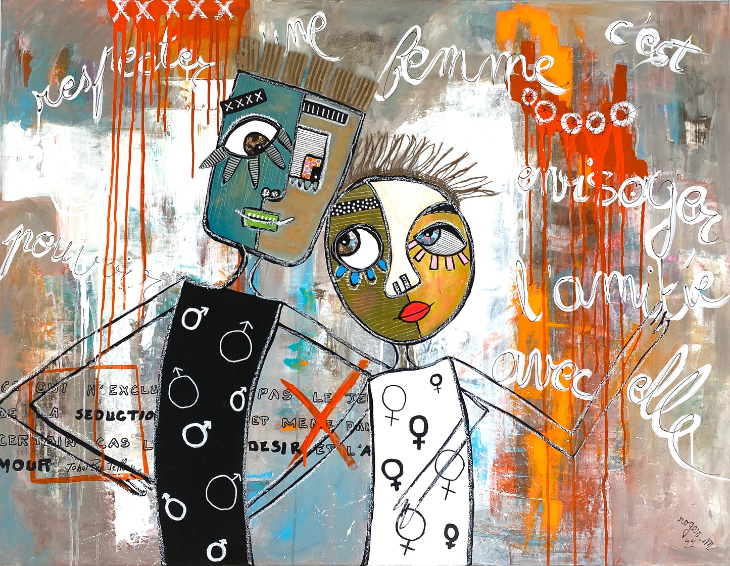 Lui et Elle, plus l'amitié - 116 x 89 cm