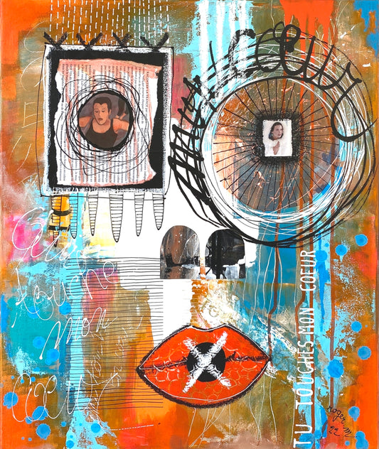 Qui Touche mon Coeur - 55 x 46 cm