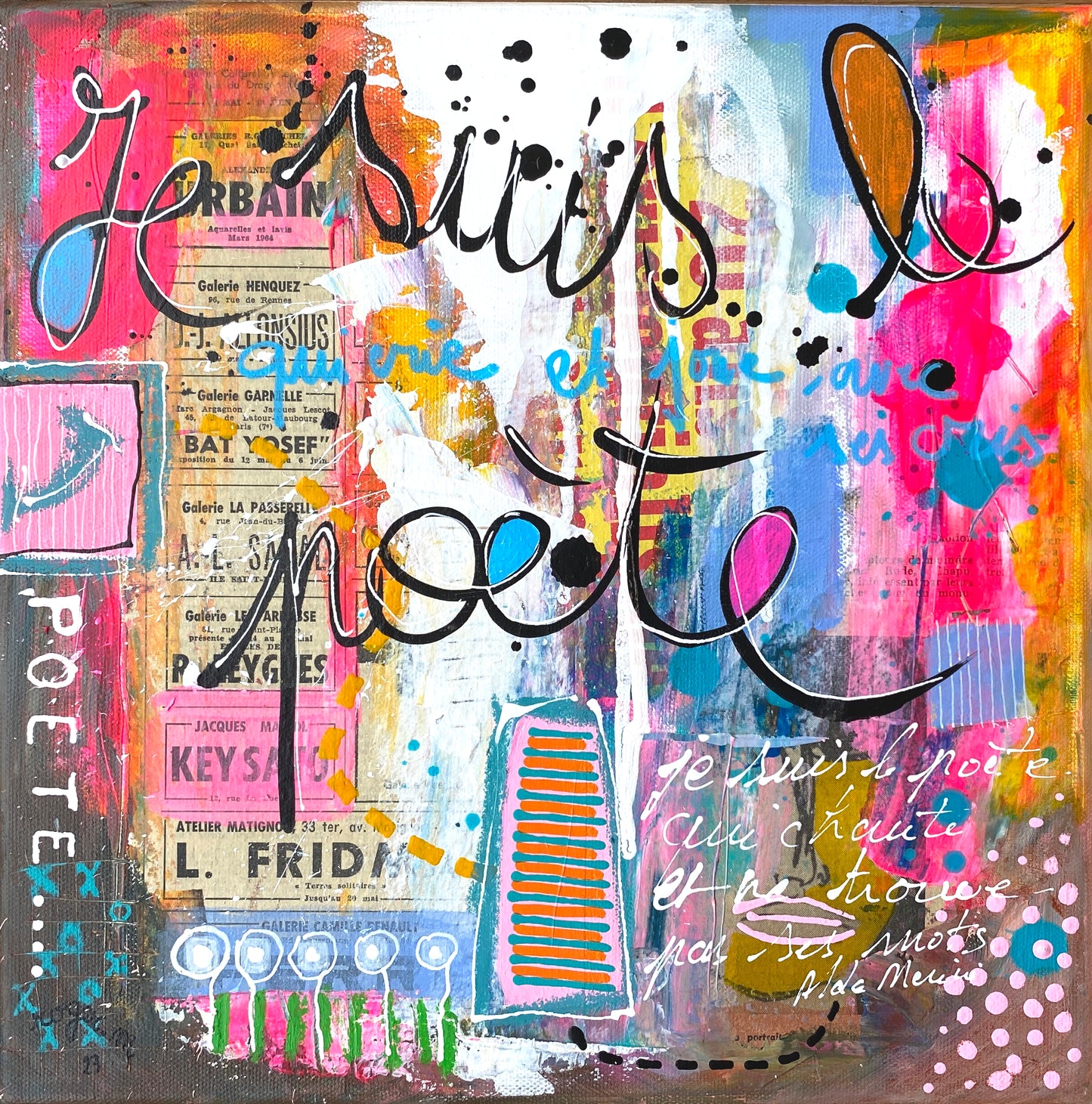 Le Poète qui chante - 30 x 30 cm