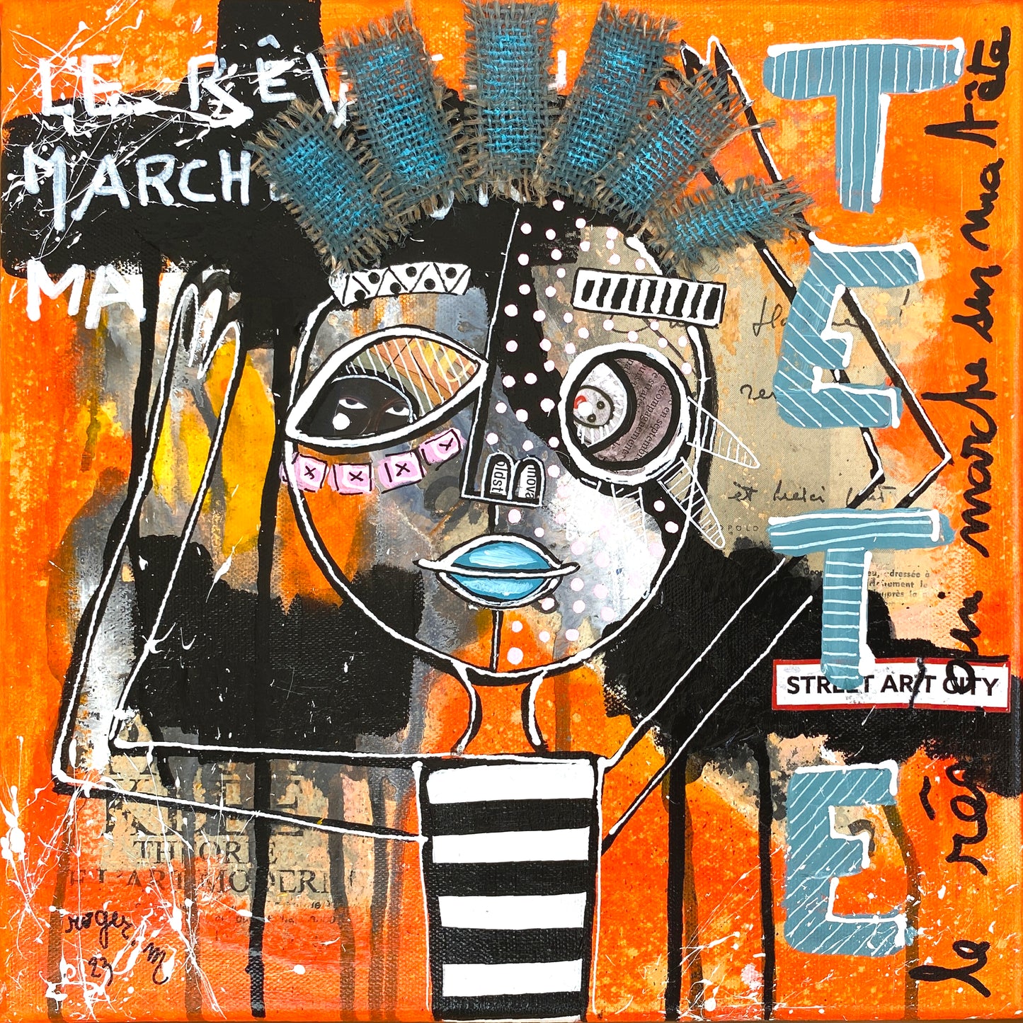 Le rêve qui marche sur ma tête - 30 x 30 cm