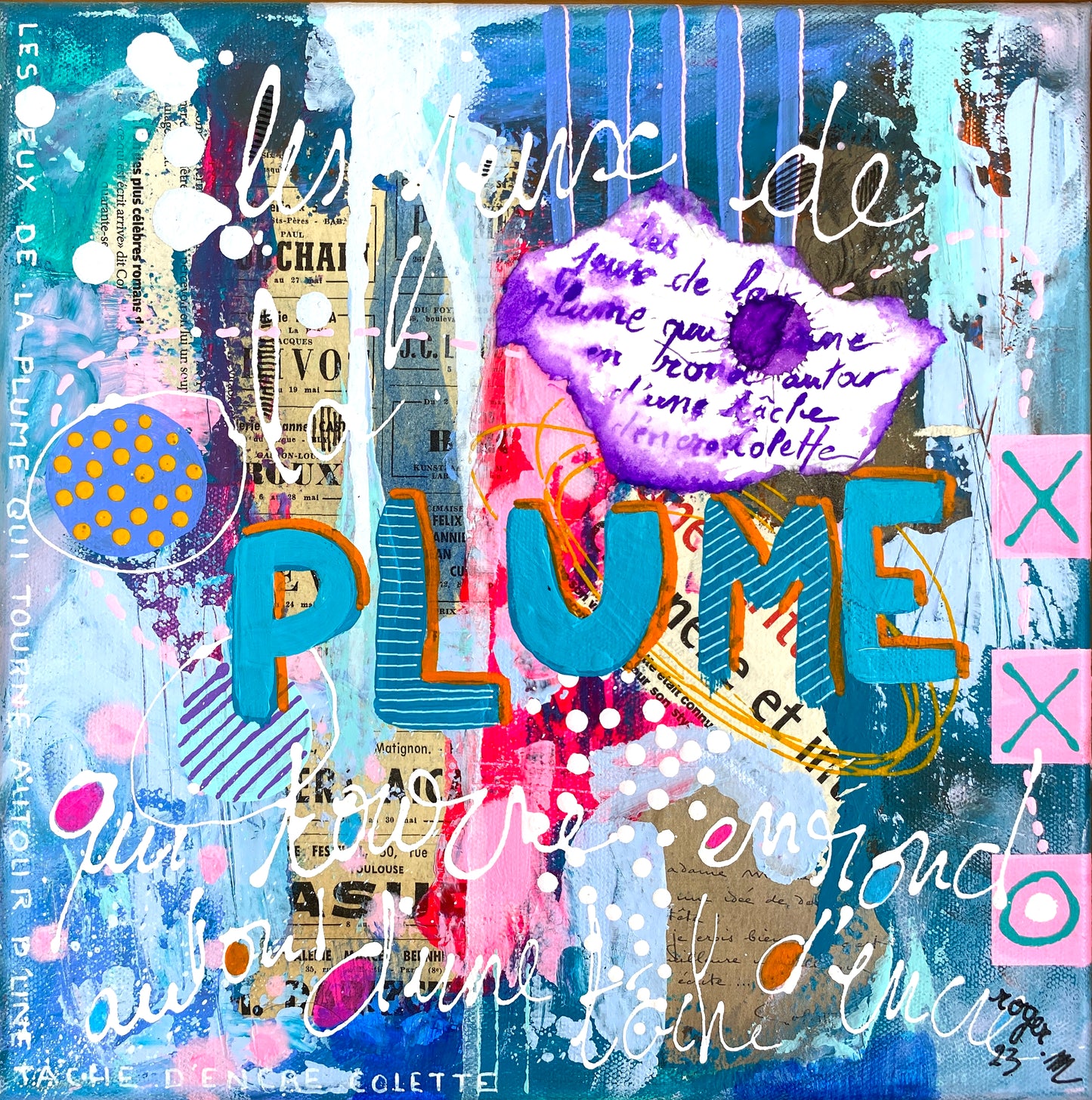 Les Jeux de la Plume - 30 x 30 cm