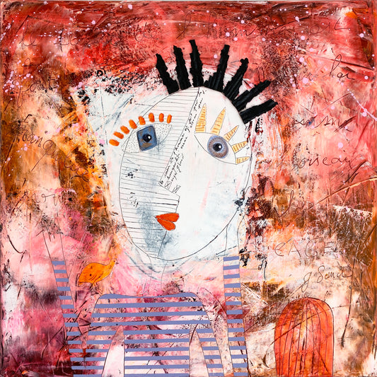 L'Oiseau en Cage - 80 x 80 cm