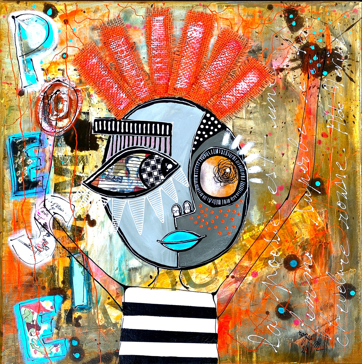 La Femme Rousse - 40 x 40 cm