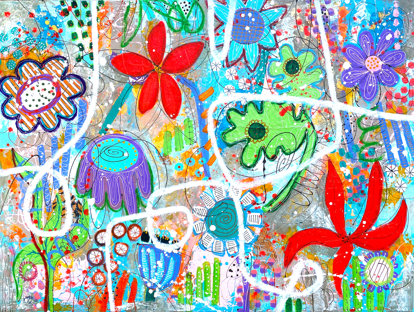 Fleurs, Petit Bonheur du Matin - 130 x 97 cm