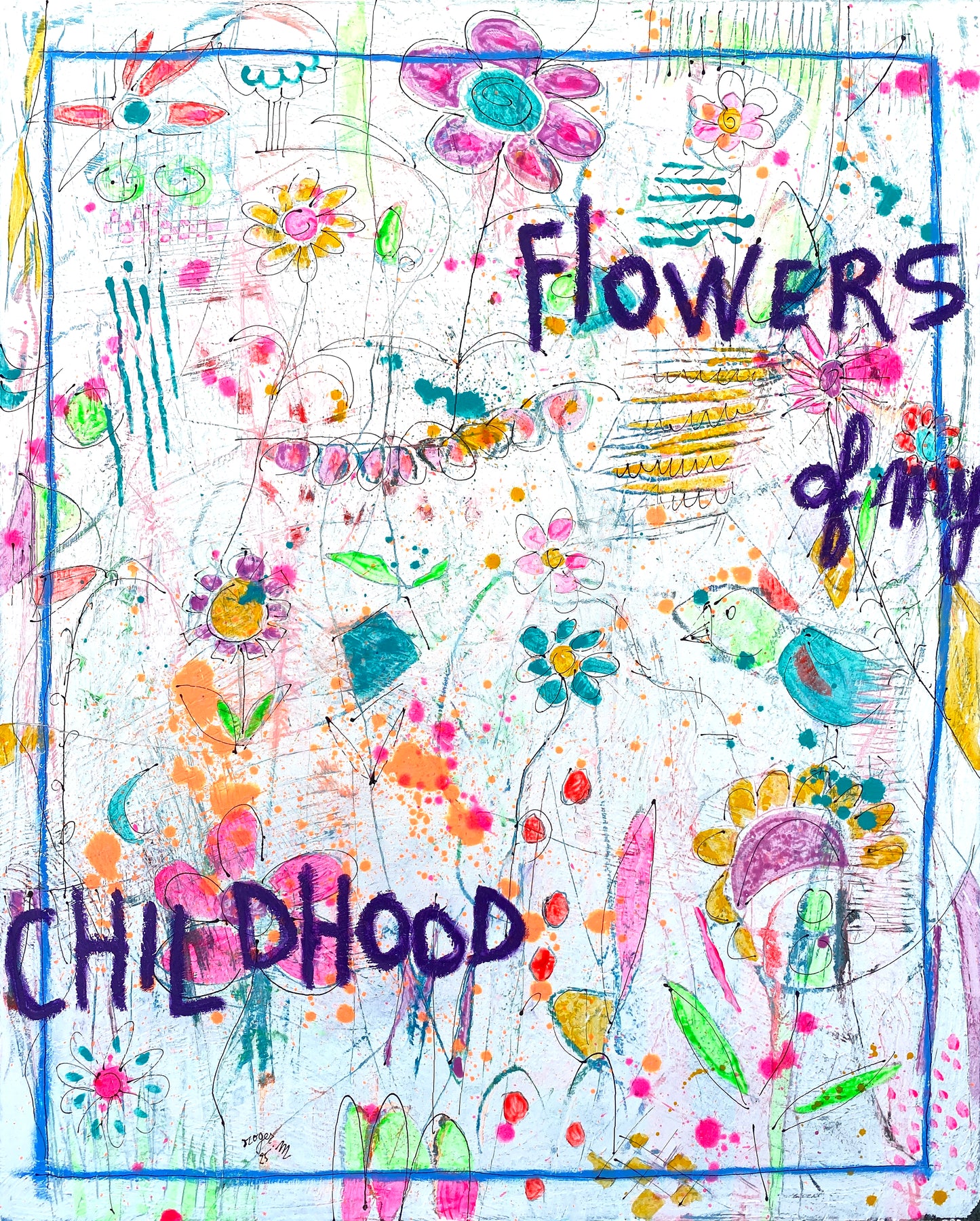 Flowers of my childhood - 100 x 81 cm