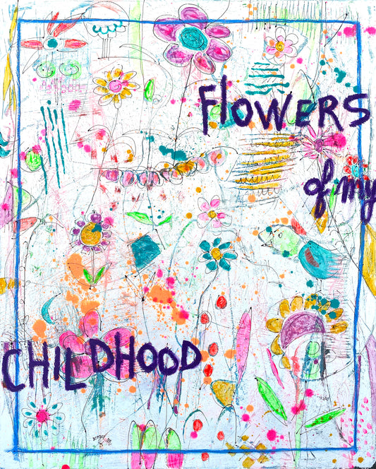 Flowers of my childhood - 100 x 81 cm