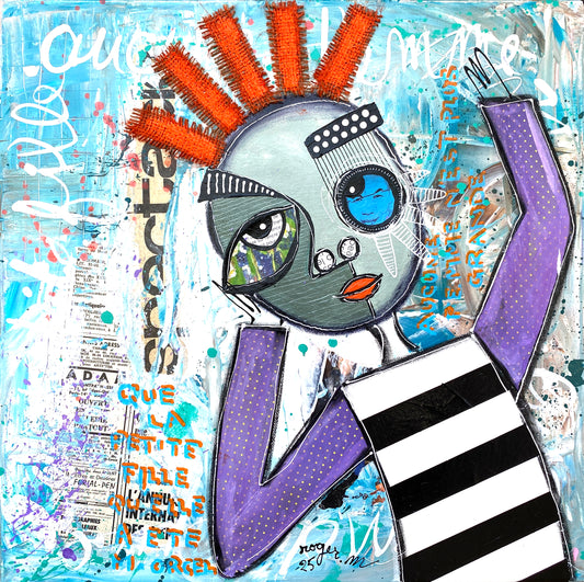 La Petite Fille qu'elle a été - 40 x 40 cm