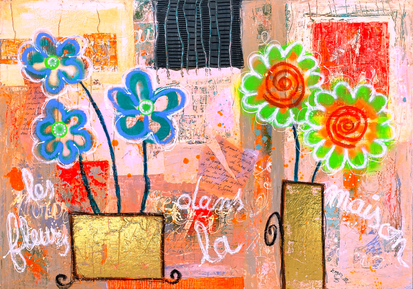 Les Fleurs dans la Maison - 92 x 75 cm
