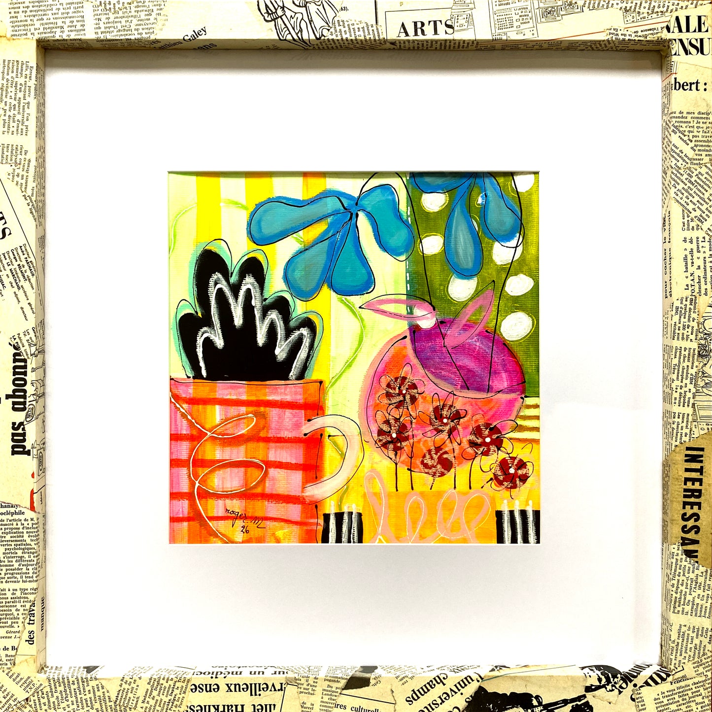 Carré Fleuri - 54 x 54 cm