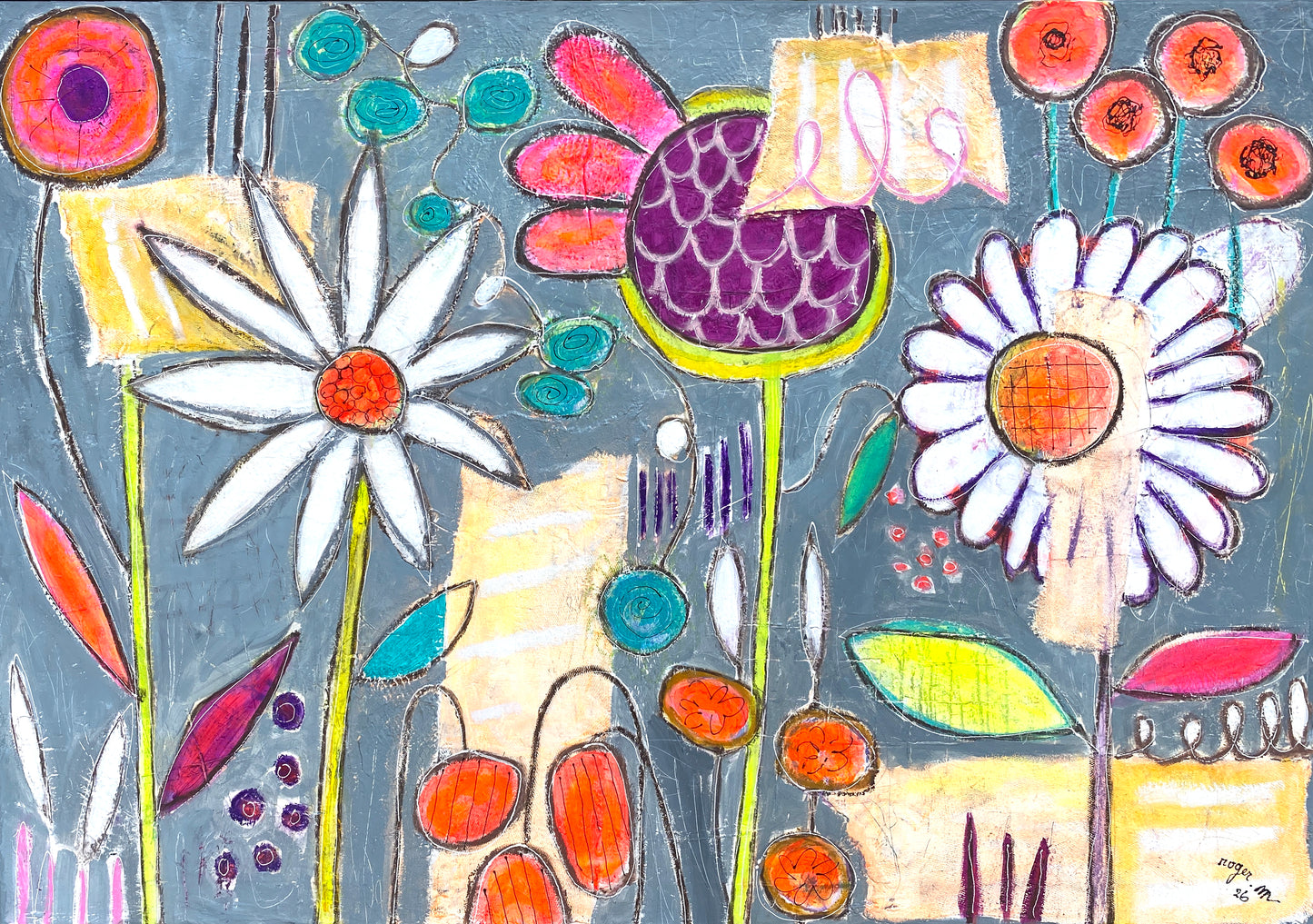 Composition in Major Flowers - 116 x 81 cm