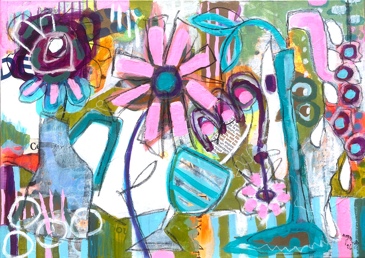 Dimanche, au Marché aux Fleurs - 70 x 50 cm