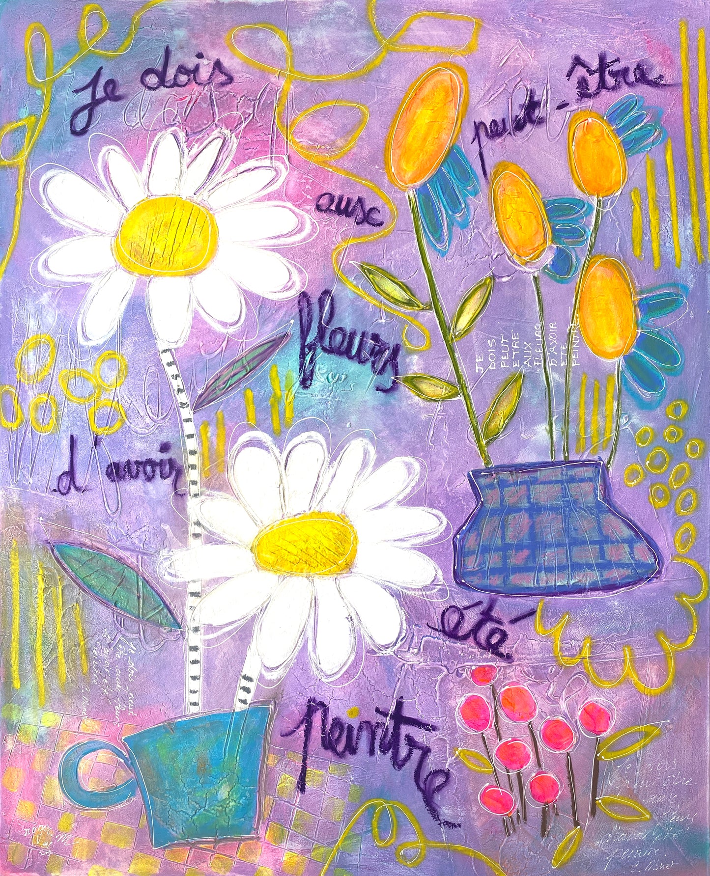 Aux Fleurs, la Peinture - 100 x 81 cm