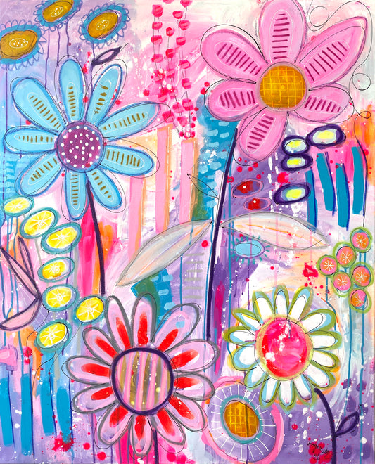 Les Marguerites de mon Enfance - 100 x 81 cm