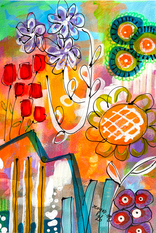 Rectangle Fleuri 1 - 18 x 27 cm