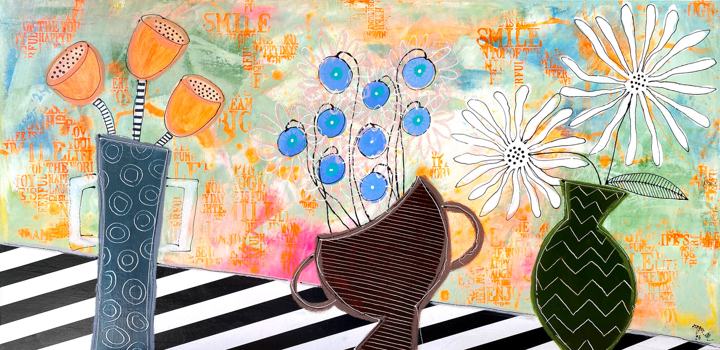 Floral Trio - 100 x 50 cm