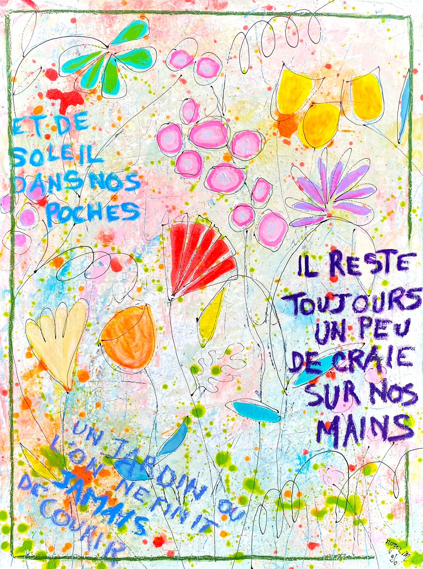 Un peu de Craie sur les Mains - 80 x 60 cm