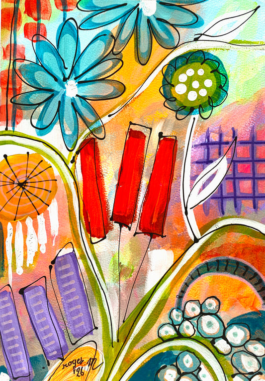 Rectangle Fleuri 2 - 18 x 27 cm