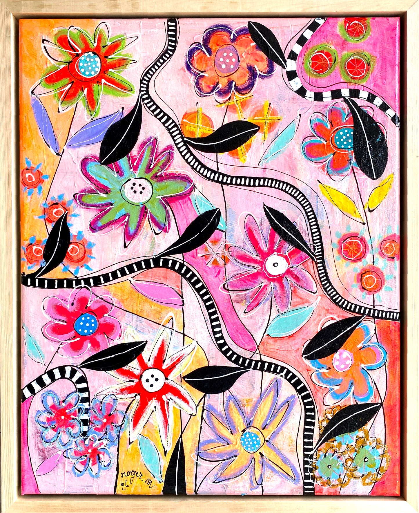 Le Labyrinthe aux Fleurs - 50 x 40 cm