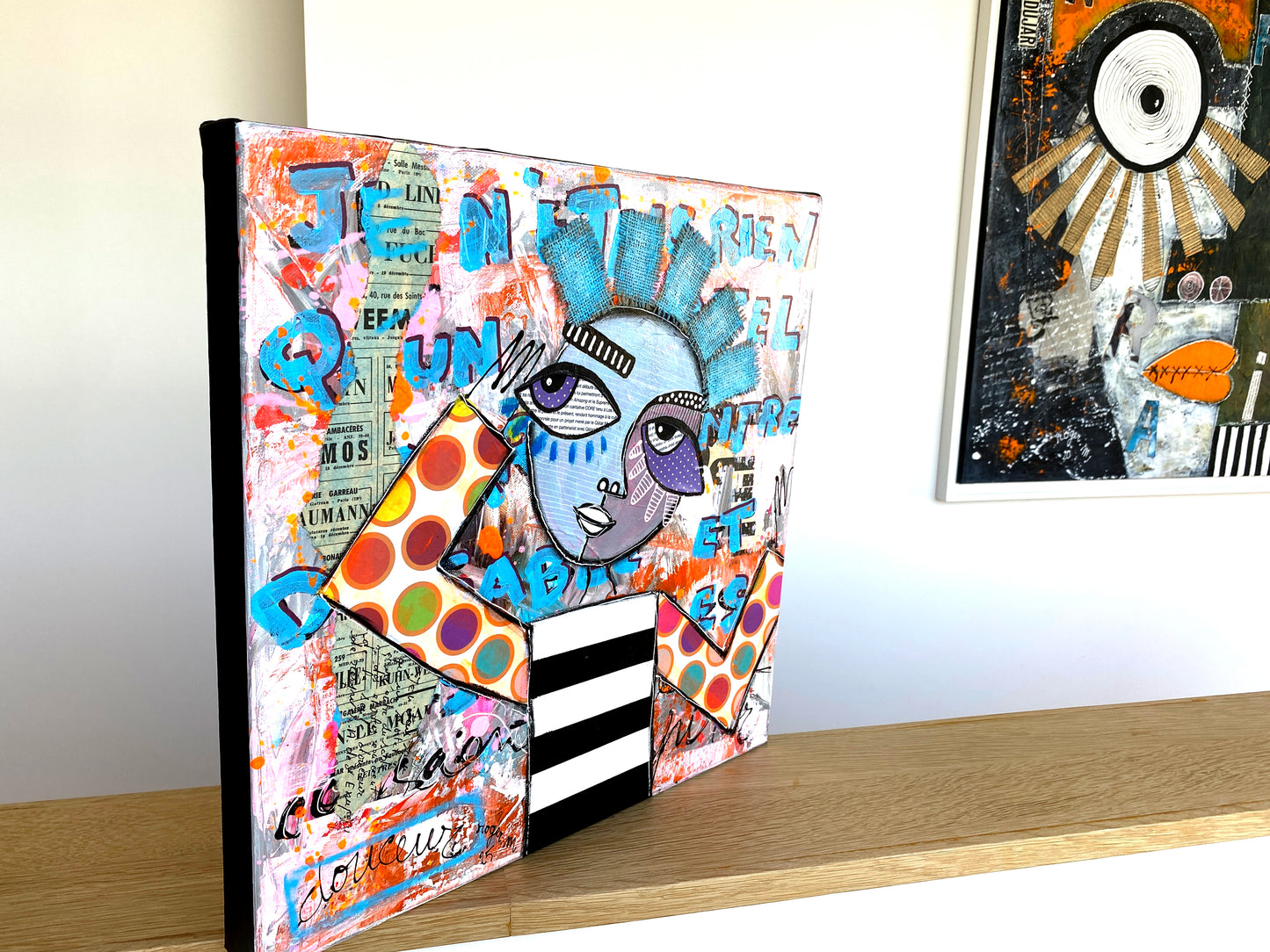 Egarée entre du Sable et des Etoiles - 40 x 40 cm