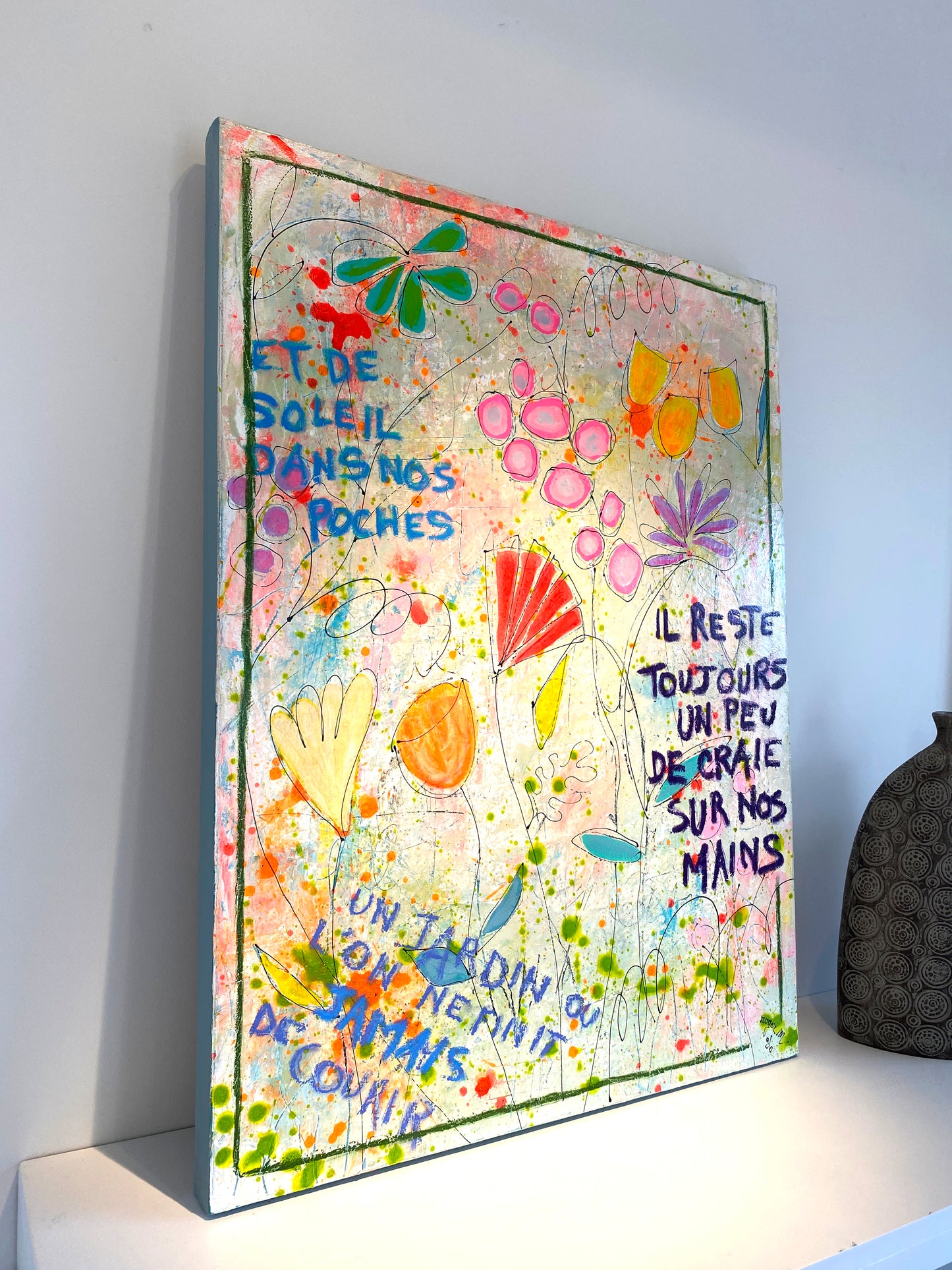 Un peu de Craie sur les Mains - 80 x 60 cm