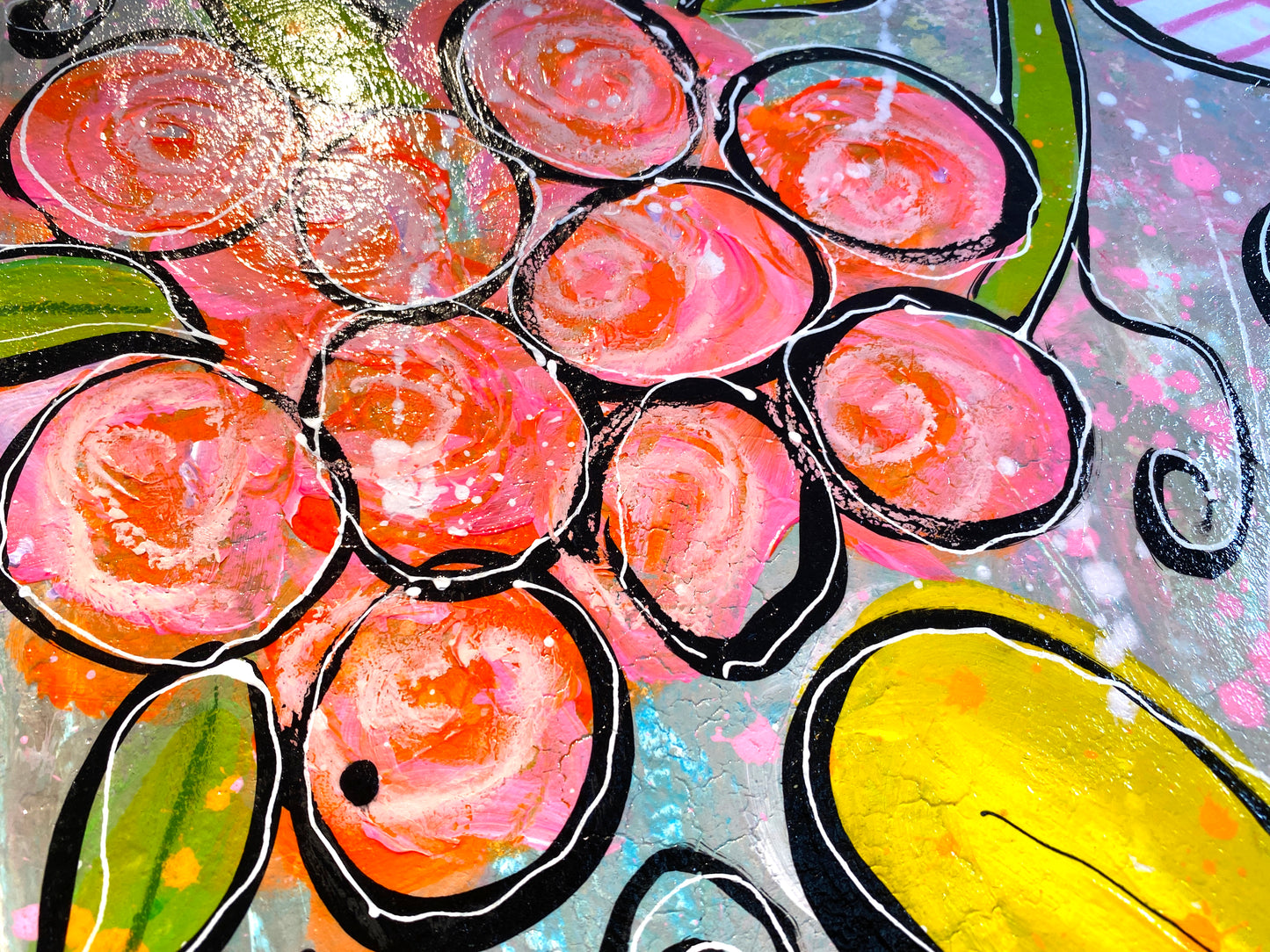 Fleurs Seventies - 60 x 60 cm