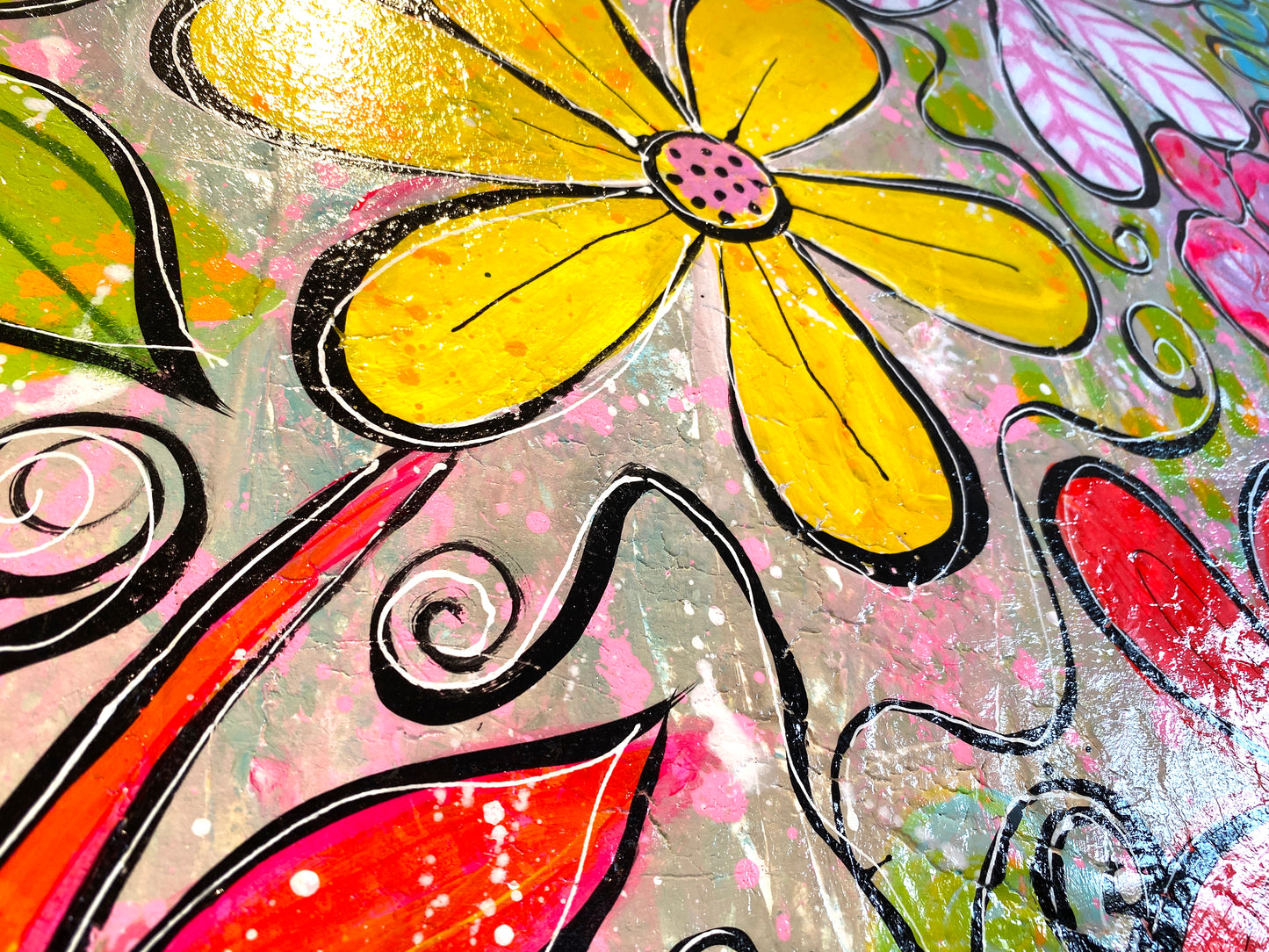 Fleurs Seventies - 60 x 60 cm